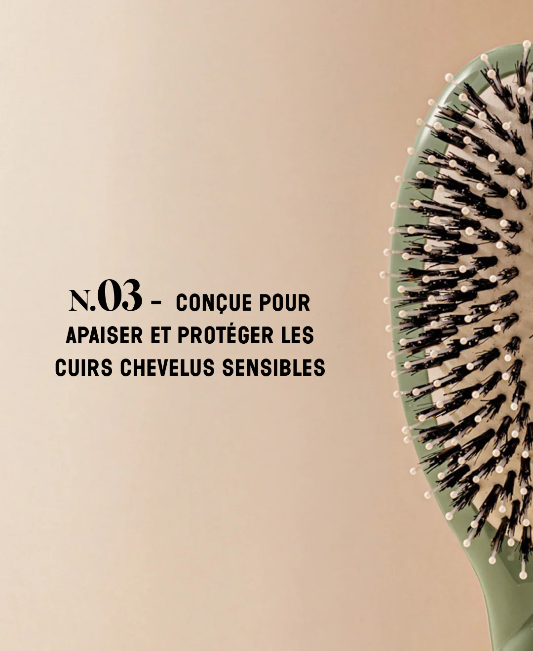 N.03 La Brosse Cuir Chevelu Sensible l'Indispensable Douceur Vert Amande - Image 9