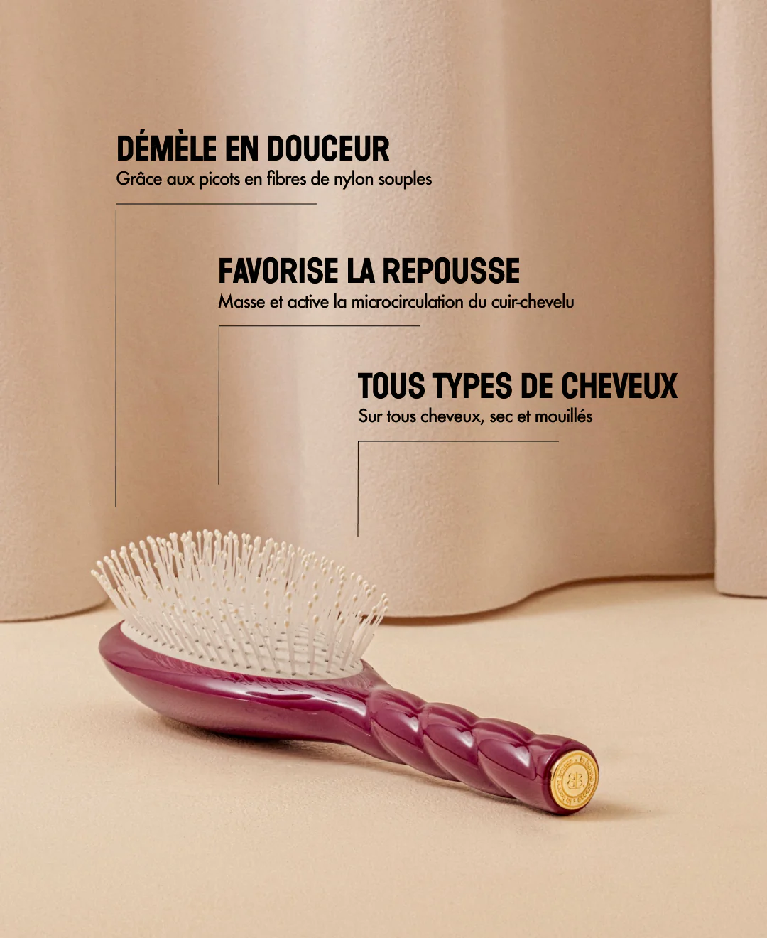 N.04 La Brosse Démêlante & Massante La Miracle Rouge Cerise - Image 14